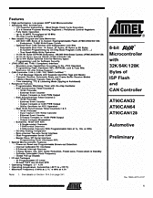 DataSheet AT90CAN128 Automotive pdf
